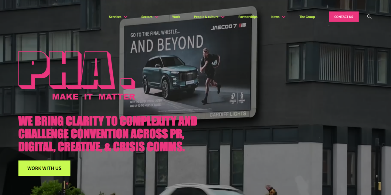 The PHA Group website homepage - Dig & Dig